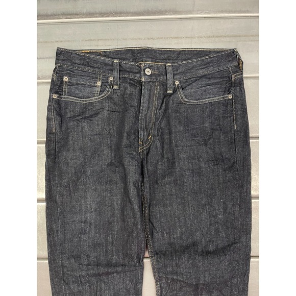Levis 514 Straight Leg Jeans Mens 33x30 Blue Dark Wash Denim 100% Cotton - Picture 2 of 16